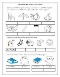 Fise De Lucru Scolari I Iv Fisa De Evaluare Initiala Clasa I Clr Comunicare I Preschool Learning Activities Kids Math Worksheets Preschool Activities