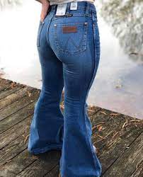 Dark blue with 33 inseam and lots of stretch! Wrangler Retro Bell Bottom Women S Jeans 11mpfga Western Outfits Women Western Style Outfits Country Style Outfits