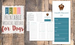Free Printable Medical Record For Dogs Tastefully Eclectic