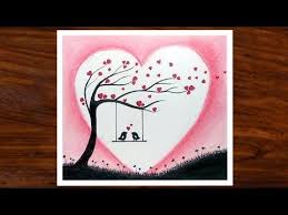 Simple Drawing Of Love Birds Scenery Valentines Day Special Drawing Oil Pastel Drawing Youtube In 2020 Oil Pastel Drawings Love Birds Drawing Oil Pastel