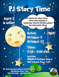 Select from premium preschool flyer images of the highest quality. Pj Story Time West Side