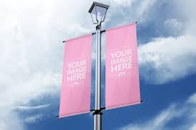 The best banner mockup to showcase your outdoor advertising design. Vertical Banners On Street Lamp Post Mockup Generator Mediamodifier