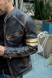 Black And Gold Leather Jacket Mens Gold 19 Leather Jacket Washed Distressed Black Gold Stripes Pdcollection Leatherwear Online Shop Leather Jacket Old Man Fashion Jackets