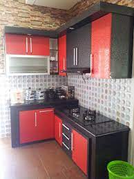 Kabinet dapur rumah teres desainrumahid com. 55 Kitchen Set Warna Merah Maroon Inspirasi Terbaru
