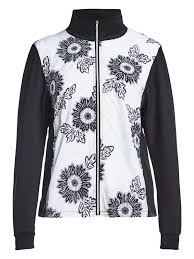 rohnisch ladies swing golf jacket black maasai flower