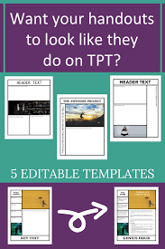 Editable Handout Templates For The Graphic Design Junkie Handouts Teacher Time Savers Educational Printables