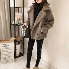 切替ムートンジャケット 韓国風 冬物