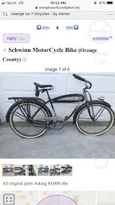 If you live in orange county, craigslist orange county, ca might be a beneficial resource for you to. Schwinn Motorbike In Ca Stuff On Ebay Craigslist Facebook The Classic And Antique Bicycle Exchange