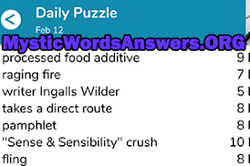 These 12 food additives are widely used to enhance the appearance, flavor or shelf life of foods. Fling 7 Little Words