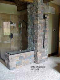 Can't wait to do this! Create A Mood In The Bathroom With Stone Veneers Stone Selexstone Selex