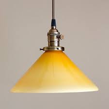 Vintage Style Yellow Glass Cone Shade Pendant Fixture 10 Quot Glass Yellow Pendant Light Pendant Light Pendant Light Fixtures