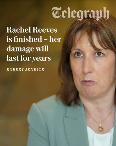 To view Rachel Reeves as merely weak would be, to my mind, to misread her.  How about incompetent? The case there is stronger," writes Robert Jenrick.  Reform UK's Treasury spokesman argues that