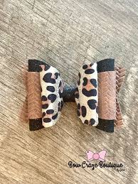 Leopard Print Faux Leather Hair Bow Fall Hair Bow For All Etsy In 2021 Leather Bows Homemade Hair Bows Hair Bows