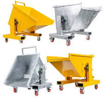 Yellow 7000 LBS Forklift Tipping Bin OEM Tipping Skip Bins