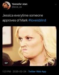 This Is Also Jessica Whenever Someone Tells Her That The Age Gap Is Not A Big Deal Loveisblindonnetflix