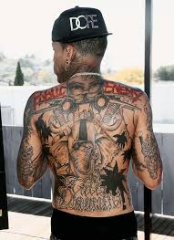 Kid Ink Meana Love Chest Tattoo Men Kid Ink Dark Skin Tattoo