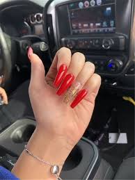 50 bold red acrylic nail styles you'll adore. 45 Hottest Red Long Acrylic Coffin Nails Designs You Need To Know Page 10 Of 45 Cute Hostess For Modern Women Gold Acrylic Nails Long Acrylic Nails Coffin Red Acrylic Nails