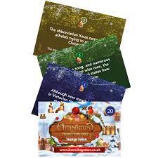 Some are easy, some hard. Christmas Traditions Game Pocket Quiz Trivia 20 True Or False Christmas Games Question Cards Family Table Or Xmas Eve Box Or Cracker Fillers Or Advent Calendar Card Fun For Adults Family Kids Buy
