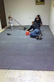 How to lay a tile floor on concrete #diy #homeimprovement. Can You Put Floating Carpet Tiles Over Tile Or Concrete Best Options In 2021 Carpet Tiles Modular Carpet Rubber Flooring For Basement