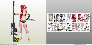 Papercraft Pdo File Template For Tengen Toppa Gurren Langann Yoko Ritona Anime Paper Anime Crafts Animal Crossing Game