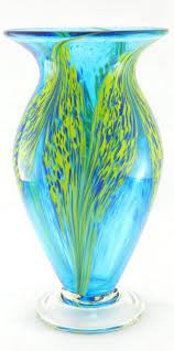 Turquoise Lime Art Glass Vase Blown Glass Art Blow Art