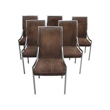Wybierz z szerokiej gamy podobnych scen. 1970s Pierre Cardin Style Bassett Chrome And Velvet Dining Chairs Set Of 6 Metronome Vintage