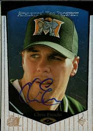 1997 Modesto A's CHRIS ENOCHS Signed Card autograph AUTO PIRATES