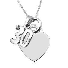 Personalised birthday sash 16th 18th 21st 30th lockdown gift idea quarantine. 30th Birthday Heart Necklace Personalised Sterling Silver Cz
