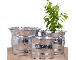 Size matters when it comes to outdoor potting plants. Silver Large Outdoor Planters And Metal Planters Size 14 Inches Rs 1200 Piece Id 20709421997