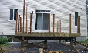 Posts that run continuously from footings to railings (photo at left) are the strongest, but these are often while 4x4 railing posts are often notched where they connect to the beam, this creates a weak point in the post that will not meet the load requirements. How To Install 4x4 Deck Railing Posts