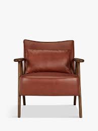 The solid wood frame showcases your choice of leather, with sculptural arms and a wide, welcoming seat. John Lewis Partners Hendricks Leather Armchair Dark Wood Frame Contempo Castanga At John Lewis Partners