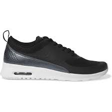 Nike Air Max Thea Mesh And Faux Leather Sneakers 1 705 Ars Liked On Polyvore Featuring Shoes Sneakers Black Black Shoes Nike Trainers Iridescent Shoes