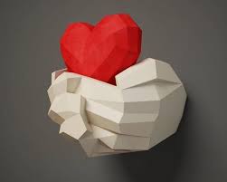 Paper Craft Hands With Heart Papercraft 3d Wall Decor Diy Etsy Diy Gifts Love Paper Crafts Diy Paper Crafts