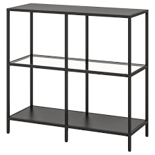 VITTSJÖ - shelving unit, black-brown/glass | IKEA Taiwan Online