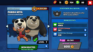 Today i bring you the skin: Why Does It Trigger Me That Nita With The Panda Skin Still Screams Bear Brawlstars