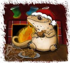 The bearded dragon brumation signs are a dramatic decrease in appetite, drinking, defecating, and a major increase in sleeping/nap my sister received a baby bearded dragon christmas eve 2019. Bearded Dragon Christmas Mini Print Etsy Bearded Dragon Bearded Dragon Funny Bearded Dragon Care