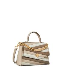 Whatever you're shopping for, we've got it. Tory Burch Kira Chevron Color Block Top Handle Satchel In Oryx Shellstone Classic Taupe Modesens