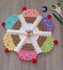 Kapkek Lif Modeli Veya Cupcake Mutfak El Bezi Videolu Yapimi Tig Isleri Tig Desenleri Boncuk