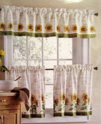 Sunflowers 3 Piece 24l Tiers Valance Set Kitchen Curtains Kitchen Curtains And Valances Valance Curtains Sunflower Kitchen Decor