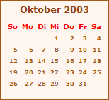 Oktober 2003 Ereignisse