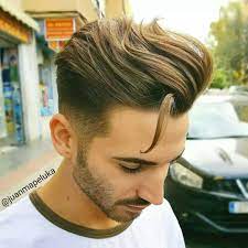 Mid Fade Haircut Long Hair On Top Brushed Back Mid Fade Haircut Hair Styles Medium Hair Styles