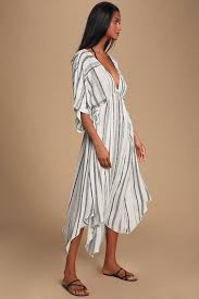 Black And White Striped Swimsuit Cover Up Augas Santas Black And White Striped Swim Cover Up Swim Cover Cover Up Short Kimono