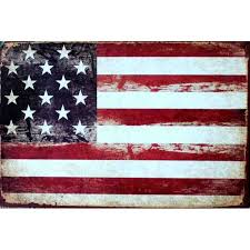 Plaque Metal Deco Vintage Drapeau Americain 20 X 30 Deco Vintage Drapeau Americain Vintage