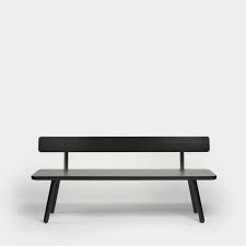 Pair with the series one dining table or use as occasional seating. Black Dining Bench With Back Off 65