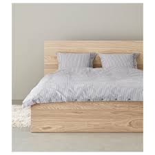 Malm Bed Frame High White Stained Oak Veneer Luroy Ikea Malm Bed Frame Bed Frame And Headboard Malm Bed