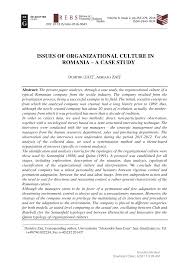 Lucian andrei 28 may 2017. Pdf Issues Of Organizational Culture In Romania A Case Study