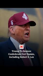 President Donald Trump said that he's restoring the name of Fort Robert E.  Lee and other current or former military installations named after soldiers  who led the Confederacy during the Civil War.