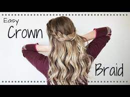15 Hair Tutorial Simple Half Up Crown Braid Youtube Braided Crown Hairstyles Half Crown Braids Half Up Hair