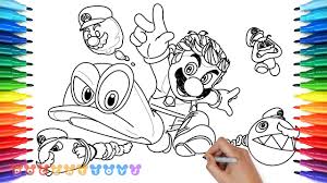 Explore 623989 free printable coloring pages for you can use our amazing online tool to color and edit the following mario odyssey coloring pages. How To Draw Mario Odyssey 23 Drawing Coloring Pages For Kids Youtube