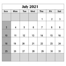 Our calendars are free to use and are available as pdf calendar and gif image calendar. Free July 2021 Printable Calendar Template